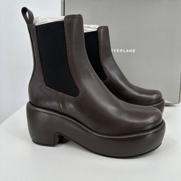 Everlane The Puffa Boot in Dark Brown size 8 Chelsea Ankle 3.25" Chunky Platform - Picture 1 of 9